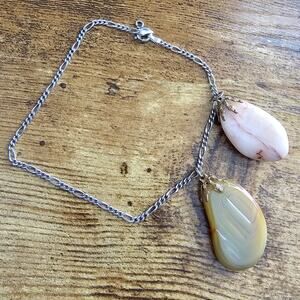 Vintage A & C Italian 925 sterling silver Charm bracelet w/ Stone Charms